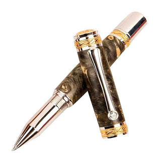 Huge assortment of pen kits with metal components, including clips, tips, and bands, designed for pen making.