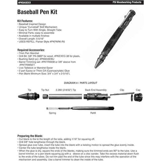 Baseball Ballpoint Pen Kits