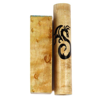 Black Dragon Rotacrylic pen blank in Birdseye Maple