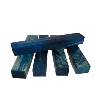 Two-Tone Wood Stabilized & Dyed Blue Pen Blanks