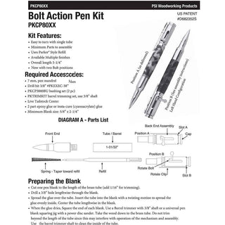 Bolt Action Pen Kits (30 Cal)