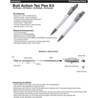 Bolt Action Tec Pen Kits