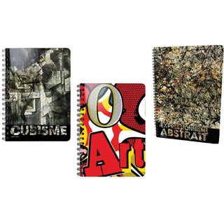 Clairefontaine Collections "Courant d'Arts" Notebooks - Side Wirebound 8.25 x 11.75 Lined Paper Soft Touch Cover (Assorted)