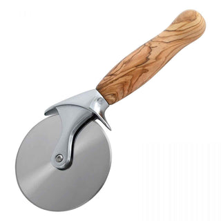 Classic Pro Pizza cutter kit with wooden handle on a white background