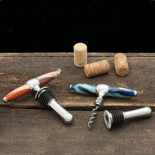 Deluxe Handled Corkscrew/Bottle Stopper Kit
