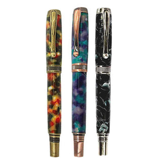 Diamond Knurl Pen Kit Starter Set - 3 Antique Pen Kits