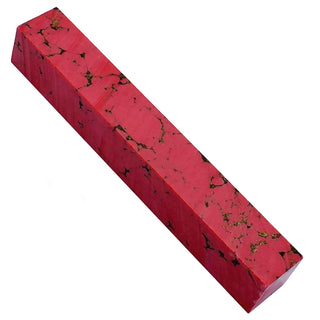 Faux-Stone Pen Blanks - Red With Gold & Black Matrix