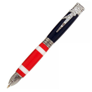 Football Ballpoint Twist Pen Kit featuring a sculpted stadium cap, player clip, and football-textured tip. Includes Parker refill and interactive yard marker design. Chrome