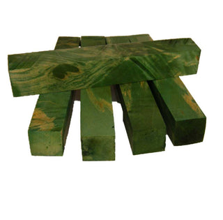 Two-Tone Wood Stabilized & Dyed Green Pen Blanks