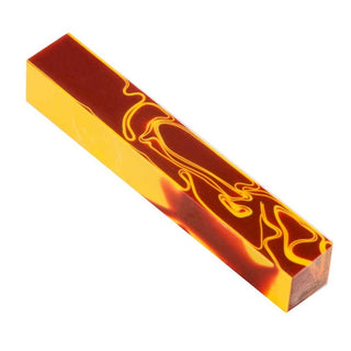 Kirinite Pen Blank - Maroon & Yellow (Red Harvest) Pattern