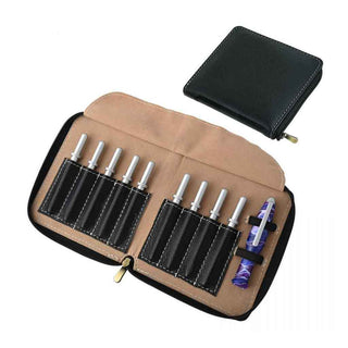 Leather Case for Crochet Hooks. Black
