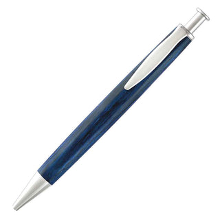 Long Clicker Pen Kit featuring single-tube design and long barrel, perfect for showcasing blank grain with smooth Parker-style click mechanism. Chrome Finish
