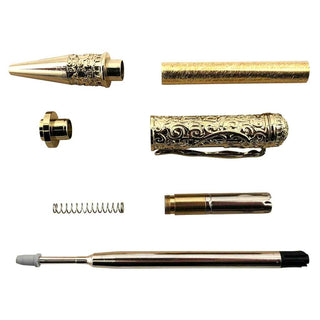 Love Ballpoint Pen Kits In Golden. Parts blow out view.
