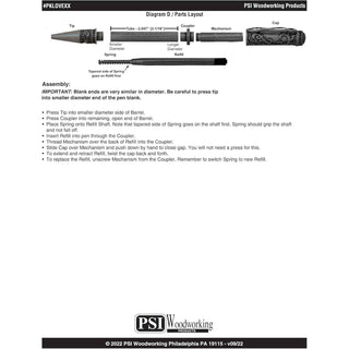 Love Ballpoint Pen Kit Instructions Page 2