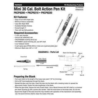 Mini Bolt Action Pen Kits. Instructions Page 1