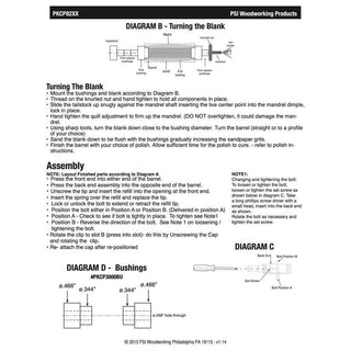 Mini Bolt Action Pen Kits. Instructions Page 2