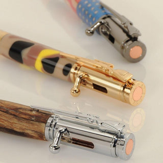 Mini Bolt Action Pen Kits. 3 caps detail