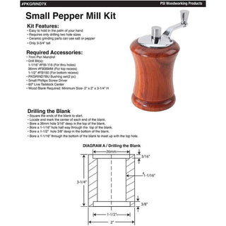 Mini Tabletop Salt & Pepper Mills