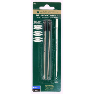 Monteverde Ballpoint Refills To Fit Cross - Black - 2 Pk (Broad)