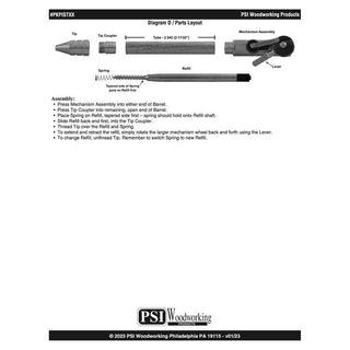 Piston Ballpoint Click Pen Kits