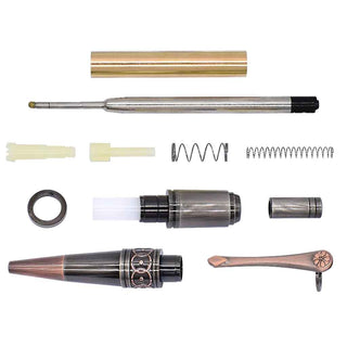 ProX Art Deco CLICK Pen Kits. Gun Metal with Copper Clip. Parts
