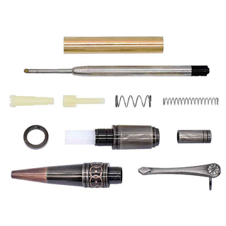 ProX Art Deco CLICK Pen Kits. Gun Metal with a Gun Metal Clup. Parts.