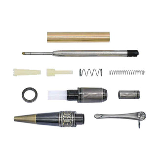 ProX Art Deco CLICK Pen Kits. Gun Metal & Antique Bronze. Parts