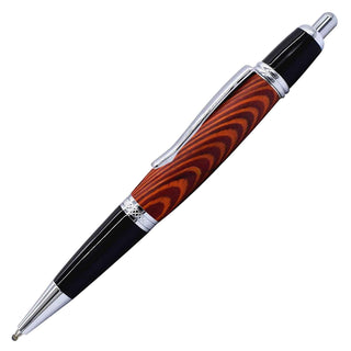 Regency Click Pen Kits. Chrome & Black Chrome. Side View.