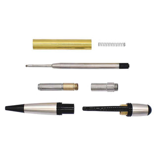 Regency Ballpoint Pen Kits. Blck Chrome and Satin Nickel Parts