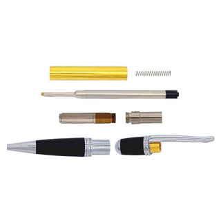 Regency Ballpoint Pen Kits. Chrome & Matt Black Chrome Parts