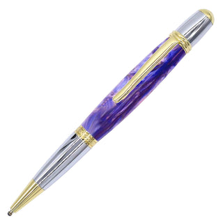 Regency Ballpoint Pen Kits. Gold & Chrome. Front view
