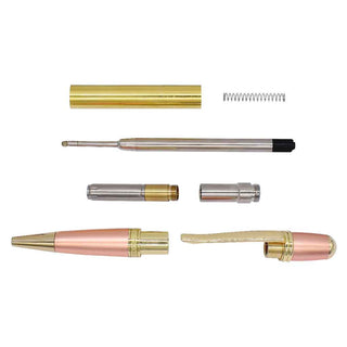 Regency Ballpoint Pen Kits. Gold and Satin Copper Parts
