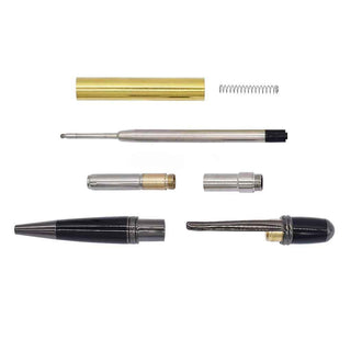 Regency Ballpoint Pen Kits. Gun Metal & Black chrome finish, componet parts.