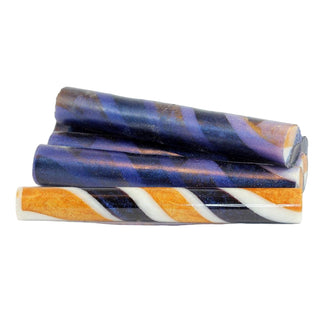 Sassy Stripes Pen Blanks - Sapphire Gold & White