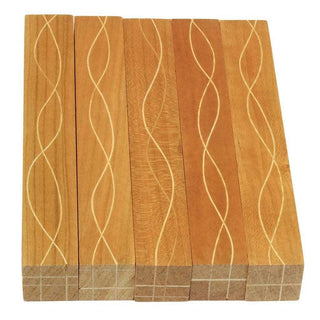 Segmented Serpentine Pen Blanks - Cherry With Maple Veneers
