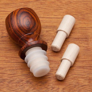 Silicone Bottle Stopper Maple Dowel Insert - (5 Pack)