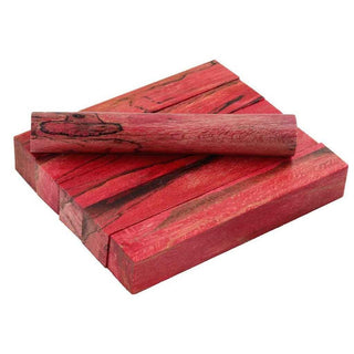Terry's Stabilized Sycamore Pen Blanks #7 - Dyed Red