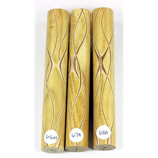 Three Veneer Serpentine Pen Blanks - Osage Orange #66-68A