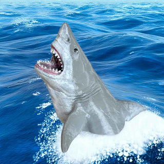 3D Printed Great White Shark Pen Holder. Ocean Background