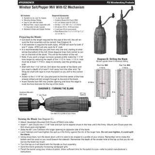 Windsor EZ Assemble Salt/Peppermill Kits - 5 & 7 in.