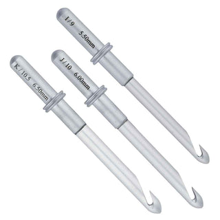 Inline Crochet Hook Bundle: 9 Slot Insert & 3 Hooks (I9 J10 K10.5)