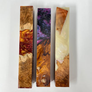 Aussie Burl Hybrid Pen Blanks - 3 Packs (Sets 1-3)