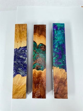 Aussie Burl Hybrid Pen Blanks - 3 Packs (Sets 1-3)