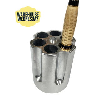 Gun Cylinder Pen Holder with a handmade pen