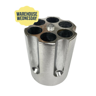 Gun Cylinder Pen Holder. Silver