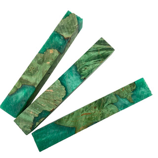 Hybrid Pen Blanks - Green with Dyed Maple. Group