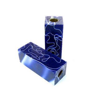 AA Pen Blanks Drilled & Tubed for a Cigar - White Ribbon on Blue (AA-29)