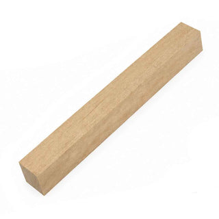 Anigre wood pen blanks with pale golden-brown color and fine straight grain arranged for pen turning and woodworking projects.