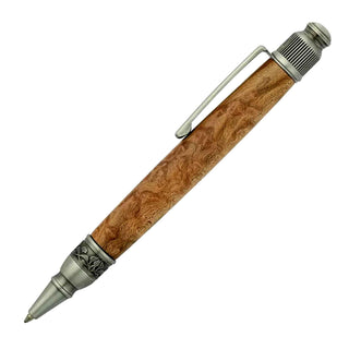 Modern Astra twist pen kit for woodturning. Antique Pewter