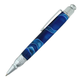 Modern Astra twist pen kit for woodturning. Chrome